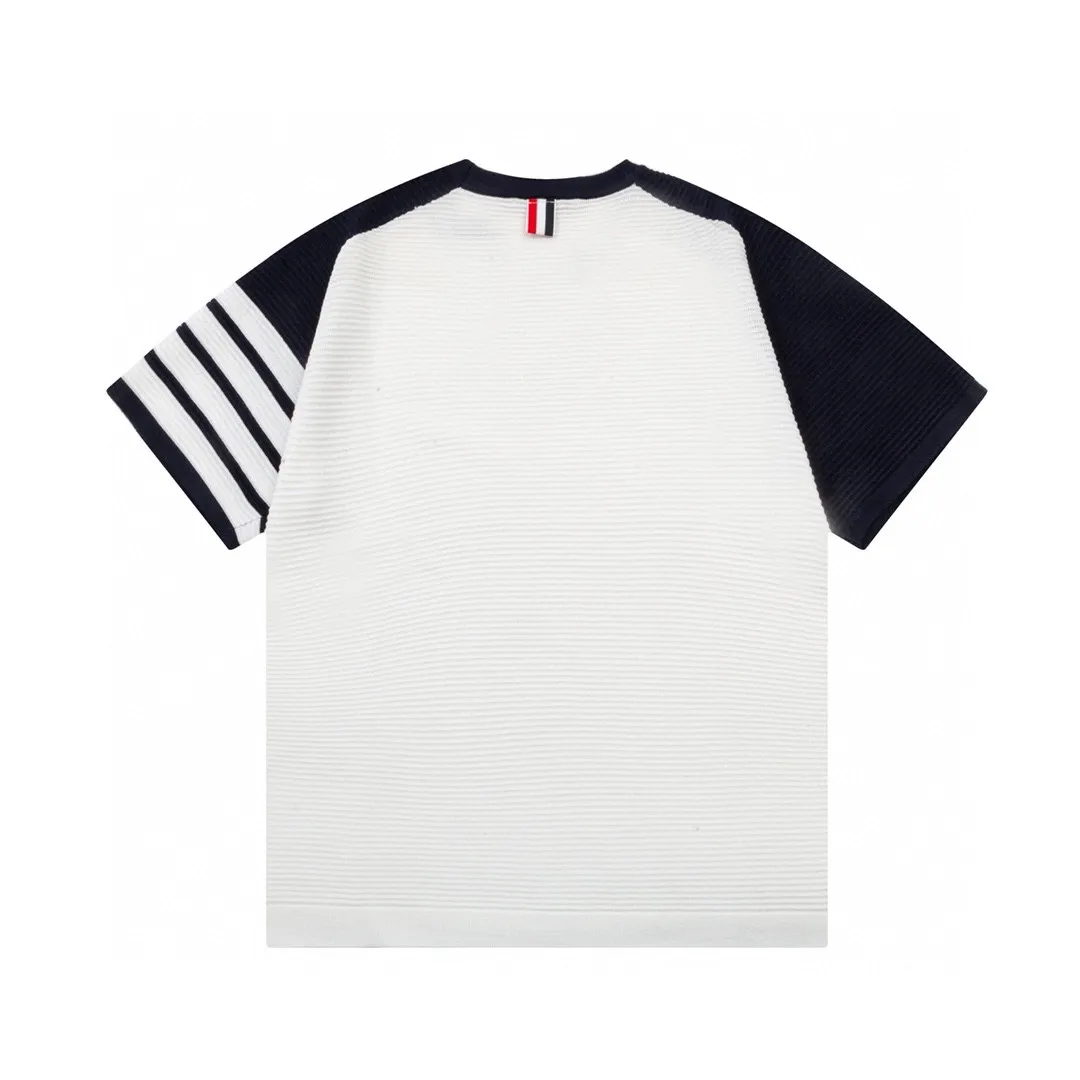 Thom Browne ➡️ POLO ， Retro Same Style Versatile : White Size：M-2XL